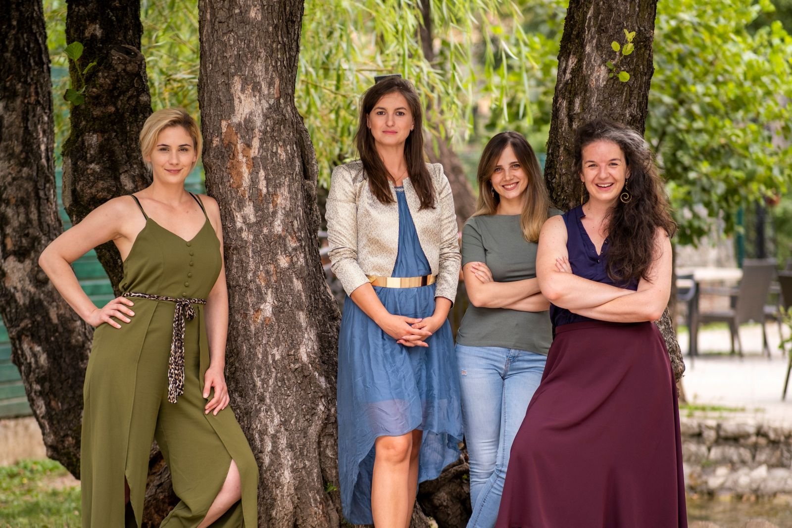 Tokom prethodne decenije, jezgro KANA/ko ako ne arhitekt grupe činile su (na fotografiji, s lijeva na desno) Jelena Rabrenović, Milica Vujošević, Ružica Kračković i Sonja Dragović.  Fotografija: Damir Krpuljević, 2021.